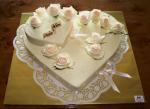 2 stckige Hochzeitsherz - Torte