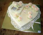 2-stckiges Hochzeitsherz - Torte