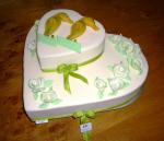 2-stckige Hochzeitsherz - Torte